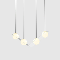 Nordic post-modern simple personality creative lamps exhibition hall club stainless steel designer villa restaurant chandelier