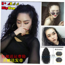 Wig Tiger clip long scroll ponytail female hiphop hip hop roll corn hot strap realistic medium long wig