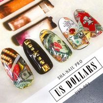 (Spot) Japanese sha-nail pro nail stickers pompous dollar vintage USA