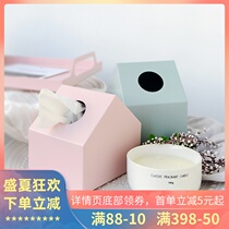 Simple metal tissue box ins wind creative cute girl line net red Macaron color paper box household new