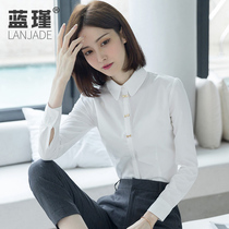 White shirt female design sense niche 2021 Spring and Autumn new long sleeve doll collar white shirt professional tooling fashion