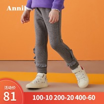 Anel childrens clothing girl leggings 2019 Winter clothing new children plush padded bottoming pants