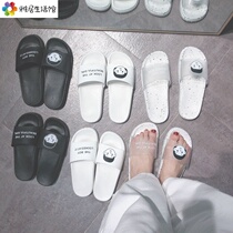 One word slippers female summer outwear student Korean version home loverss social network red non-slip sandals female t