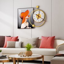 Creative light luxury living room clock wall clock watch living room net red art modern simple wall clock clock Home