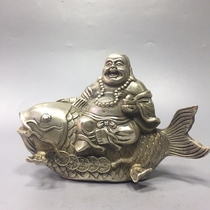 White bronze Buddha fish ornaments carp Maitreya Buddha