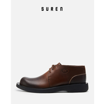 Vegetarian SUREN first layer cowhide casual shoes business formal low-top lace-up round head leather leather shoes men 023