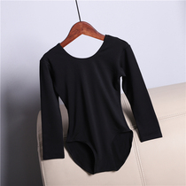 Childrens tight-fitting dance practice clothes round neck long-sleeved one-piece dance clothing girls ballet bodysuit