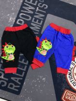 20 Summer Childrens Cartoon Patch Dinosaur Shorts Outer Wear Mens and Womens Childrens Baby Middle Pants Korean Version Tide Eight Pants Thin