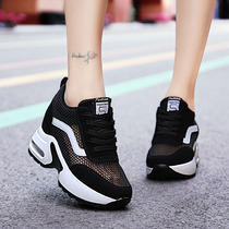 Increased female 2020 Summer new Korean womens mesh sneakers Joker black hollow breathable womens shoes