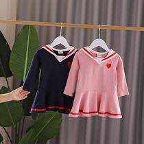 2020 new girls dress long sleeve autumn foreign style girls college wind polo skirt female baby pleated skirt
