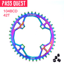 Pass Quest titanium plated color disc BCD104 positive and negative teeth M670 M780 tooth disc 46T 48T elliptical disc