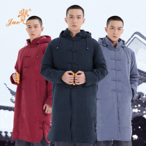 Awareness card thickened warm cotton coat cotton monk suit jacket cotton monk robe coat male and female monk uniform in winter