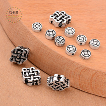 Card Jane 925 Yintai Silver Accessories DIY Handmade Accessories China Knot Gold Coin Red Rope Weaving Material