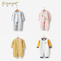 Baby jumpsuit spring and autumn warm and thick male and female baby pajamas ha clothes climbing clothes autumn and winter newborn clothes