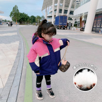 Fall in love with chicks girl down clothes baby foreign air winter clothing children 90% white duck suede overalls down thickened jacket