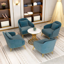 Business negotiation reception table and chair Nordic light luxury single double simple modern sales office velvet cloth sofa chair