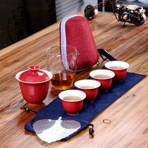 Cover Bowl Portable Kung Fu Travel Tea Set Small Suit Quick Guest Cup One Pot Three Four Cups Tea Art Outdoor Gift Customisation
