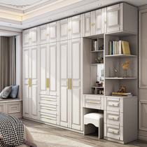 Wardrobe Modern simple with makeup table rental room Household bedroom white flat door storage combination Economical cabinet