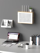 Thickened log multimedia box shielding box wifi wireless router light cat row storage box wall-mounted decoration