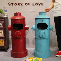 American industrial style retro trash can LOFT pedal fire hydrant paper basket home creative bar decorations ornaments