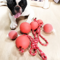 Dog toy with biting ball real heart ball elastic ball pet bite no bad German Shepherds hair training ball rope ball