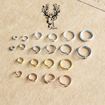 Open ring small silver ring S925 sterling silver plated platinum DIY hand link accessories hand and foot necklace open ring