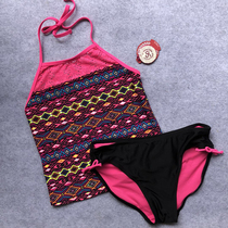 Export Europe and the United States single female middle child coat front chest hollow pattern hanging neck backless split swimsuit conservative tide