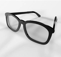 Sheet black-rimmed glasses C4D model scene 3D model material SX413