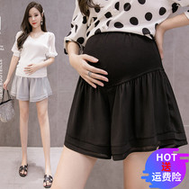 Pregnant Woman Shorts Female Summer Wear Loose Broadlegged Pants Skirt Summer Thin snow-spun pants Bottom Pants Gestation Womens Conceived Summer Dress