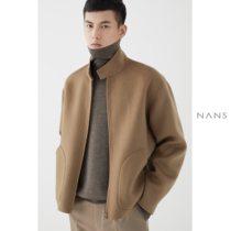 (NANS) small stand collar shape pocket profile short double-sided JACKET WOOL JACKET