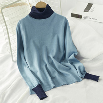 Spring long sleeve turtleneck knit shirt color tight pullover head slim sexy base shirt sweater inside female 2373