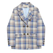 Fried Street Loose Casual Plaid Small Suit Woman Coat Han Edition Net Red Design Sensation Retro 100 Hitch Long Sleeve Suit