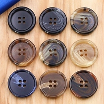 Resin horn black round button mens suit Suit button womens coat High-grade button wool coat Large windbreaker