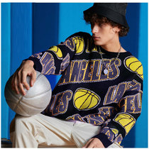 Ayogenic JackJonesNBA joint needling jersey Lakers team mens lazy handsome 221125008