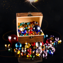 Children's Acrylic Plastic Large Diamond Imitation Crystal Seven Color Treasure Box Love Gems Boys Girls Toys Treasure Box