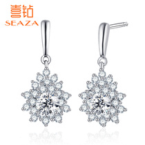 Xia Diamond Earrings Womens Bright Flowers and Large 18K Gold Diamond Earrings Earrings Fashion Tide New Products