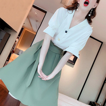 Ouyike summer fashion skirt A- line dress big swing skirt skirt womens 2021 New High waist slim long