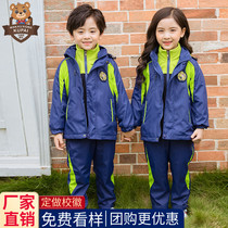 Uniforms for children Winter primary and middle school students in class uniform jackets suit men and three-in-one removable kindergarten class uniform