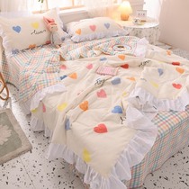 Baijialovers Pure Cotton Summer Quilt Full Cotton Washable Water Washout Summer Air Conditioning Summer Cool Quilted By Spring And Autumn Thin Single Four Sets