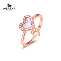 AGATHA AGATHA 925 silver ring female love dog temperament couple gift ring womens new trend
