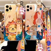 Apply Apple 12 phone shell womens limited edition net red iPhone13promax wristband bracket mini anti-fall