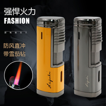 lafoli Cigar inflatable body lighter Portable four-weight lighter windproof straight blue flame cigar lighter