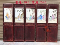 Ancient ceramic plate painting collection (Wang Qi) fir inlaid porcelain plate painting Eighteen arhans landing screen