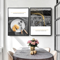 Restaurant decoration painting Modern minimalist Fancy Rooms Hung Painting Dining Room Nordic Light Lavish Style Coffee Wheat Fields Black & White Guest