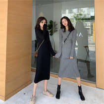 Autumn interior long skirt slim long knee sweater skirt with base knitted dress for children autumn and winter