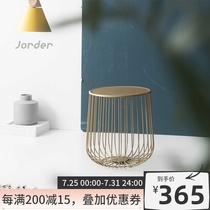 Nordic ins creative pumpkin coffee table Wrought iron hollow tumbler small table side a few low metal round corners