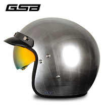 GSB electric car retro Harley helmet men and women four seasons personality locomotive carbon fiber half helmet helmet summer