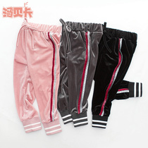 Off-code clearance childrens clothing Girls  pants Spring and Autumn large and large virgin girls loose sweatpants trousers leggings