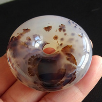 Water jade ice-type natural water plant agate play chalcedony safe buckle handlebars can be used as car hanging pendant with ring