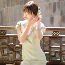 Sichuan Dai time: wild with mangrass restoration Heavy work full open brooder traditional qipao Ruyi with improved flag robe